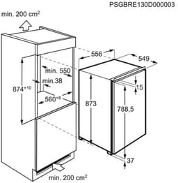 AEG OSF5O88EF Inbouw Koelkast - 88 cm - 118L - Deur-op-Deur - Met Vriesvak - LED — thumbnail 5