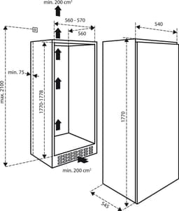 Inventum IKK1785S 178 cm energiezuinige inbouw koelkast - Koeler - 294 liter - Stil - Fresh Cooling - Superkoelen - Vershoudlade - Sleepdeur - Wit — thumbnail 6