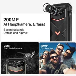 DOOGEE VMAX PLUS 5G - Robuuste Smartphone - Robuuste Telefoon - 36 GB ROM + 512 GB ROM - 22000 mAh/33 W- 200 MP + 32 MP + 20 MP nachtzicht - 6,58 inch FHD+ 120 Hz IPS - NFC - Face ID - Wi-Fi 6 - dubbele luidsprekers - Zwart — thumbnail 4