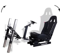 REBBLERS® PRO Premium Racing Cockpit - Race Simulator + Vloermat - Verstelbaar van Formula naar GT/Rally - Zwart — thumbnail 1