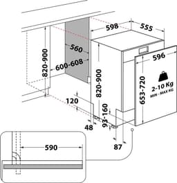 Whirlpool WKCIO3T133PFE - Inbouw vaatwasser - 14 couverts - SuperEco A+++ - SuperStil 43Db - PowerClean Pro - Bestek Lade — thumbnail 6