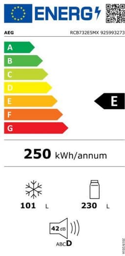 AEG RCB732E5MX Vrijstaand 331 l E Grijs, Roestvrijstaal — thumbnail 2
