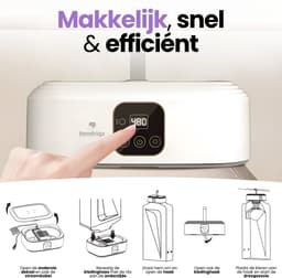 Hendriqs® Wasdroger Condensdroger 8 kg - 90°C mini droger met UV-sterilisatie - Droge Kleding & Warme Kamer Tegelijk - Alternatief voor Warmtepompdroger & Wasdroogcombinatie & Droogkast & Elektrisch Droogrek & Droogmachine — thumbnail 2