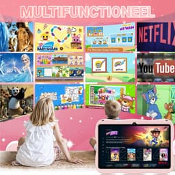 BOSWELL Kindertablet - Kinder Tablet - Kids Tablet - 7 inch - Kindertablet vanaf 3 jaar - Opslag tot 128GB - Android 14 - Ouderlijk Toezicht - Incl. Blauwlichtfilterbril, Touchpen - Roze — thumbnail 2