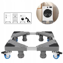 Wasmachine Onderstel - Wasmachine verhogers - 42-66cm Verstelbaar & 250kg Draagkracht - 4 Wieltjes met Rem - Geluidsreducerend - Voor Apparaten en Koelkast — thumbnail 13