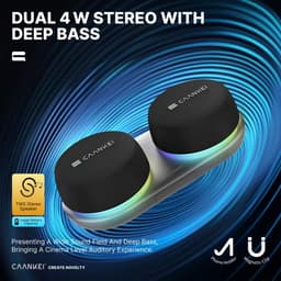 Caankei Draadloze Bluetooth Speakers - 2 Party Speakers met RGB licht - Multipairing - Draadloze Muziek Box - Stereogeluid voor PC / Laptop - met Magneet - Met Telefoonhouder - Zwart — thumbnail 8