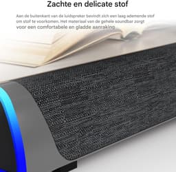 longziming -Luidspreker – USB Computerluidspreker met LED Regenboogverlichting – 2 Full-Range Speakers – Schuin Ontwerp en Volledig Compatibel – voor PC, Laptop en Tablet — thumbnail 5