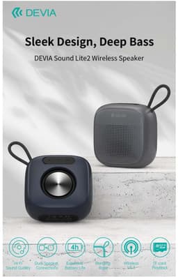 Devia, Draagbare Bluetooth 5.3 Luidspreker 10W Sound Lite 2 Krachtig Geluid Ultracompact, Blauw — thumbnail 3