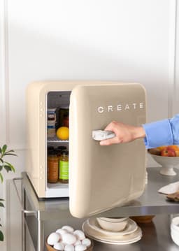 CREATE - Koelkast in retrostijl - Zand - Handvat Marmer - FRIDGE RETRO 48L — thumbnail 6