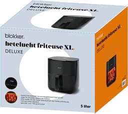 Blokker Airfryer XL 5 Liter Zwart - Heteluchtfriteuse Dubbel Verwarmingselement - Incl. 60 min Timer - 8 Automatische Programma's - Vaatwasserbestendige Onderdelen - Cool Touch Behuizing - BPA Vrij — thumbnail 5
