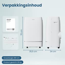 Auronic Mobiele Airco - 12.000 BTU - 4-in-1 - Airconditioning met 2 Raamafdichtingskits - Ventilator - Ontvochtiger - Tot 35m² - Wit — thumbnail 9