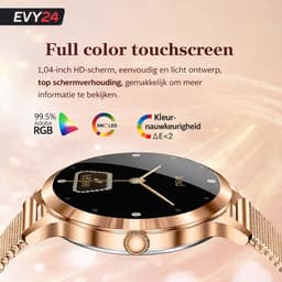 Evy24 Smartwatch Dames 35mm - AMOLED Smartwatch Horloge - Stappenteller - Slaapmonitor - Saturatiemeter - Bluetooth Bellen - Fitness Tracker voor Android & iOS - Zilver — thumbnail 10