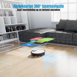 RVV® Robotstofzuiger huisdieren - Robotstofzuiger - Stofzuiger - Wit - 36cm x 36cm x 11cm — thumbnail 4