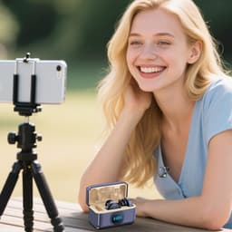 Draadloze Clip Microfoon | Mini Draadloze Microfoon, Ruisonderdrukkende Luidspreker, Draagbaar voor Zingen, Vlogging, Muziek, Filmen, Media, Sociale Livestreams — thumbnail 2