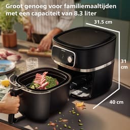 Philips 7000 Series Airfryer - Combi XXL Connected - HD9880/90 - Rapid CombiAir - 8.3L - Tot 6 personen - Met Voedselthermometer — thumbnail 10