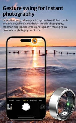 WizBay Premium Select® Aluminium Zilver Blush Smart Ring Dames Heren - Oplaad Case - Hypoallergeen - Hartslag & Slaap Monitor - IP68 Waterdicht - O2 Meting - Gesture Functie - Multiple Sport Modi - #11 — thumbnail 12