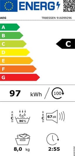AEG TR8ESSEN EcoLine 8000 serie AbsoluteCare - Wasdroger Warmtepompdroger - 8 kg - A+++ — thumbnail 2
