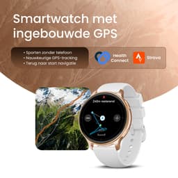 Maoo Ventura 2 - GPS Smartwatch Dames - AMOLED - Siliconen, Leren en Sportbandje - Stappenteller - Hartslagmeter - Slaapmonitor - Belfunctie - AOD - Multisport - Geschikt voor Android en iOS - Rosé Goud en Wit — thumbnail 6