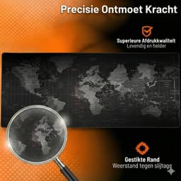 Olivivo® Muismat Wereldkaart - Gaming Mousepad XXL - Onderlegger - Grote Muismat - 90x40 CM - Bureaulegger - Toetsenbord - Anti Slip - Waterproof - Desktop mat — thumbnail 3