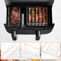 Heteluchtfriteuse Accesoires Set - Geschikt voor philips Airfryer Dual Basket 3000 Series NA350 - Inclusief siliconen vorm, grill, broodvormen en tangen - Airfryer accessoires — thumbnail 5