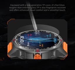Knobbout 1.46” Sport Smartwatch met Extra Lange Batterijduur – 1000mAh - LED-zaklamp & kompas - AI Spraakassistent - Bluetooth Bellen - 100+ Sportmodi, IP68 Waterdicht -Zwart Silicone — thumbnail 16