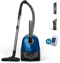 Philips Stofzuiger met Zak Performer Compact XD3110/09 - Lang Snoer - Alle Vloertypen - TriActive mondstuk - Incl 2 Extra Mondstukken - Blauw — thumbnail 1