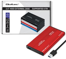 Qoltec Externe Harde Schijf Behuizing HDD/SSD 2.5'' SATA3 | USB 3.0 | Rood. — thumbnail 3