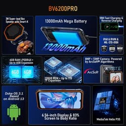 Blackview BV6200 Pro Robuuste Smartphone 4G - 12GB RAM - 128GB - 6,56 inch - 13000mAh - IP68/IP69K Outdoor telefoon - Dual SIM - Android 14 - NFC - GPS - Groen — thumbnail 12