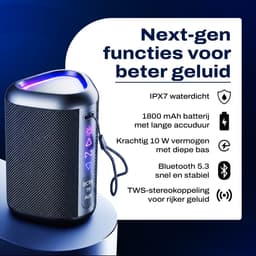 Artix Essentials - S1 - Bluetooth Speaker - Draadloze Speaker - IPX6 Waterdicht - 12 Uur Accu - RGB Verlichting — thumbnail 4
