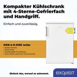 Exquisit KS16-4-H-010DW - Koelkast Tafelmodel - 5 Jaar Garantie - 120 Liter - RVS Handgreep - Wit — thumbnail 10