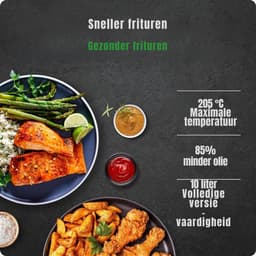 Core® Airfryer xl - Airfryer xxl - Heteluchtfriteuse - Zwart- 31cm x 31cm x 38cm — thumbnail 7