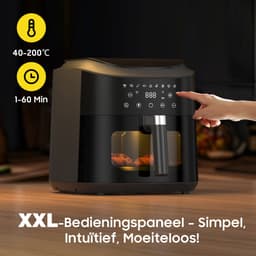 Dewelling AF80D10-2 Heteluchtfriteuse met kijkvenster – XXL 9L Airfryer, 2350 W, 360° heteluchtcirculatie, 9 voorgeprogrammeerde instellingen, schudherinnering — thumbnail 9