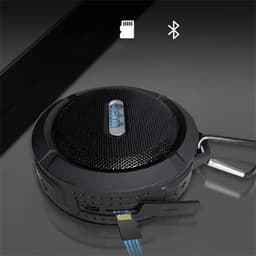 QTTVBTNA -Douche Speaker - Badkamer Speaker - Shower Speaker - Draagbare Speaker - Bluetooth Speaker - Met Zuignap - Waterproof - USB Oplaadbaar - 9*3cm - Zwart — thumbnail 5