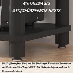 Tv-meubel Hifi-rek - Printerstandaard Opbergmeubel - Media Organisatie - Schokabsorberende Voet - Diverse Maten - Hout Staal — thumbnail 3