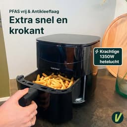 Vivid Green Airfryer 3L – 2 tot 3 Personen – PFAS-vrij – 8 Programma’s – Digitaal Display — thumbnail 2