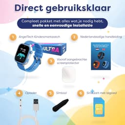 AngelTech Ultra GPS Horloge Kind Met Simkaart 4G – SOS knop – Smartwatch Kinderen – Whatsapp - HD Camera en Videobellen – Smartwatch Kind – GPS Tracker Kind – Smartwatch Kids - Elke polsmaat - Blauw — thumbnail 11