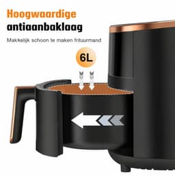 DeMoi Airfryer | Luchtfriteuse XL | 6L inhoud | Multifunctioneel | 80ºC tot 200ºC | 8 Kookfuncties | Zwart — thumbnail 3