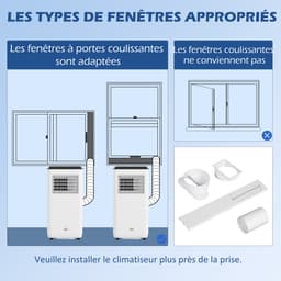 HOMCOM - Draagbare airconditioner - ABS - 33x28x70,4 cm - Wit — thumbnail 5