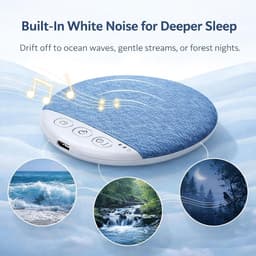 Slaapsprekers - Bluetooth - Ultra Dun (1.1 cm) - Kussen Speaker met Timer - 20-48 uur Accu - Witte Ruis - Voor Beter Slapen - Draadloos - Blauw — thumbnail 5
