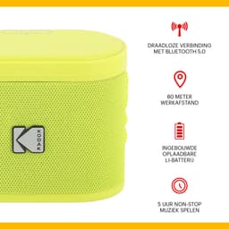 Kodak SoundBrix Bluetooth Speaker – Draadloze Muziek Box – 5W RMS – Geel — thumbnail 2