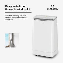 Klarstein Mobiele airconditioner met luchtafvoerslang, 4-in-1 airconditioner met ventilator, luchtontvochtiger & nachtmodus, Kleine & draagbare airconditioner voor thuis & op kantoor, 12000 BTU Laag verbruik,5 kW voor 56 m² - Afstandsbediening — thumbnail 4