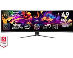MSI MPG 491CQPX QD-OLED - QD-OLED Curved Ultrawide Gaming Monitor - 240 Hz - 0.03 ms - USB-C PD 98W