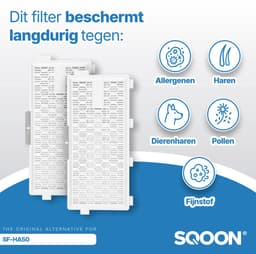 SQOON® HEPA Filterset o.a. geschikt voor Miele Air Clean - Complete C2 en C3 & Compact C1 en C2 stofzuigers - 2 STUKS - Gelijk aan model: SF-HA 50 — thumbnail 7