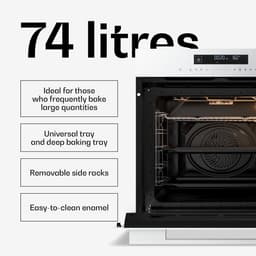 Klarstein Inbouwoven Velaire 74 l elektrische oven, 13 standen, touchbediening, energieklasse A+, geëmailleerde binnenkant, driedubbele beglazing, geïntegreerde enkele oven, 60 cm, mat en glazen design, wit - 74L - voor Keuken — thumbnail 11