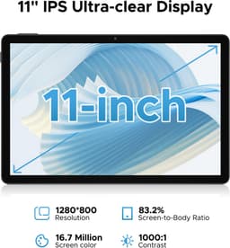DOOGEE Tablet U11-Android 15 -11 inth 90 Hz-16 GB RAM+ 128 GB ROM/TF 2TB - Dubbele boxluidsprekers - 8580 mAh - Face ID - 5G WiFi - Widevine L1 - GPS - Grijs — thumbnail 5