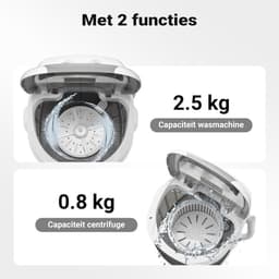 CLGP® Mini Wasmachine met Centrifuge - Voor Kleine Wasgoed - Meerdere Programma's - Wit — thumbnail 4