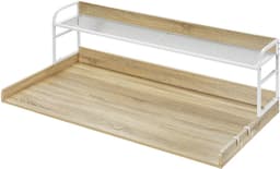 Werkblad voor Wasmachine En Droger met 2-Traps Plank, 137,2 X 68,6 cm Houten Werkblad voor Wasmachine En Droger met Antislipkussentjes, Waterafstotende Wastafel voor EfficiëNt — thumbnail 5