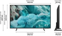 Samsung 109,22 cm QLED 4K AI slimme tv, Vision AI, Bixby, Quantum HDR, adaptief geluid — thumbnail 3