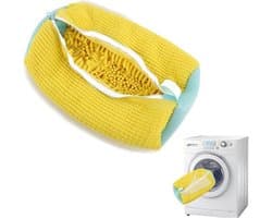 Allecto Plus - Shoe Waszak voor Wasmachine - Sneakers - Gele Schoen Waszak - Premium Kwaliteit - Herbruikbaar - Duurzaam - Rits - Schoonmaak Wastas - Trainer Sneakers Reinigingszak.