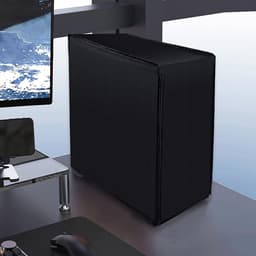 CPU desktop host Oxford stoffen stofhoes, waterdichte desktop computer host stofhoes, compleet pakket met rits, antistatische en vochtbestendige CPU toren PC stofhoes, zwart, 50*21*46cm — thumbnail 3